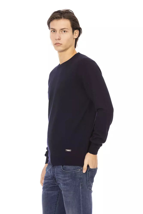 Maglione da uomo in lana blu