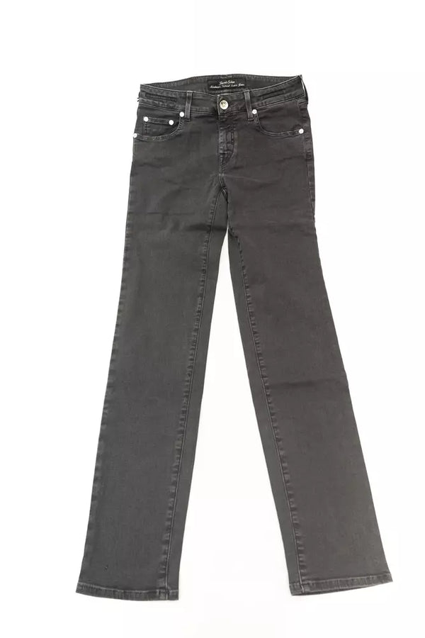 Jeans da donna in cotone nero