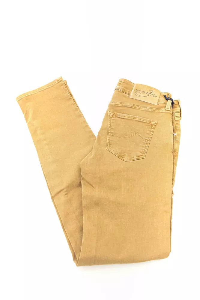 Jeans da donna in cotone beige