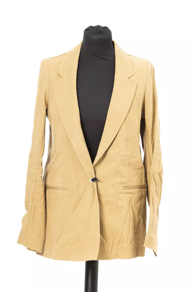 Blazer donna in cotone beige