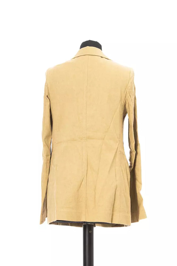 Blazer donna in cotone beige