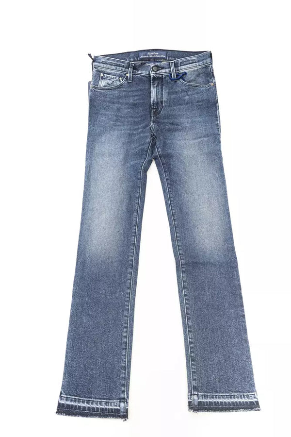 Blue Cotton Women Jeans with Pony Skin Label