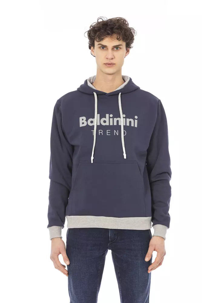 Maglione da uomo in cotone blu