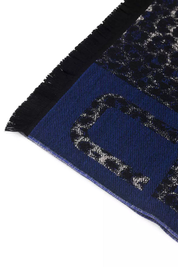 Blue Wool Men Scarf