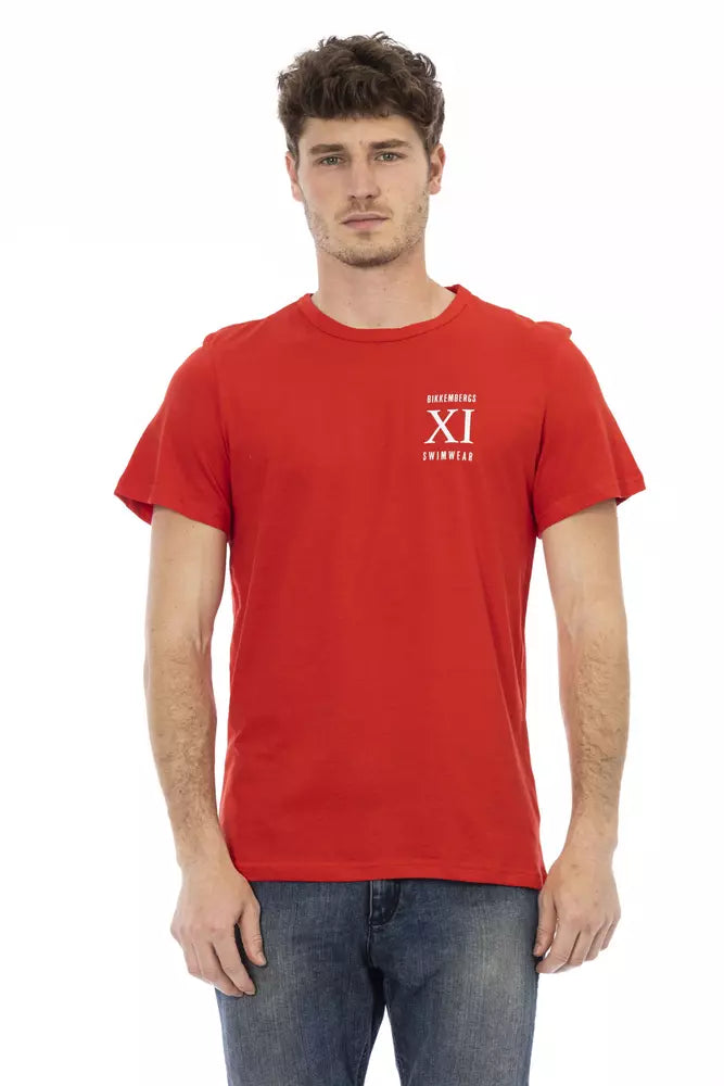 Red Cotton Men T-Shirt