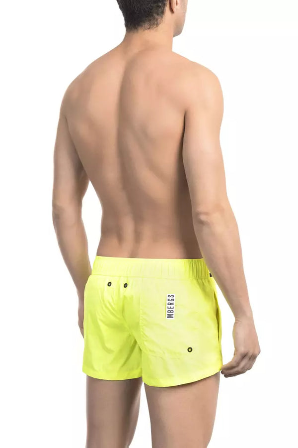 Yellow Polyamide Men Swim Short