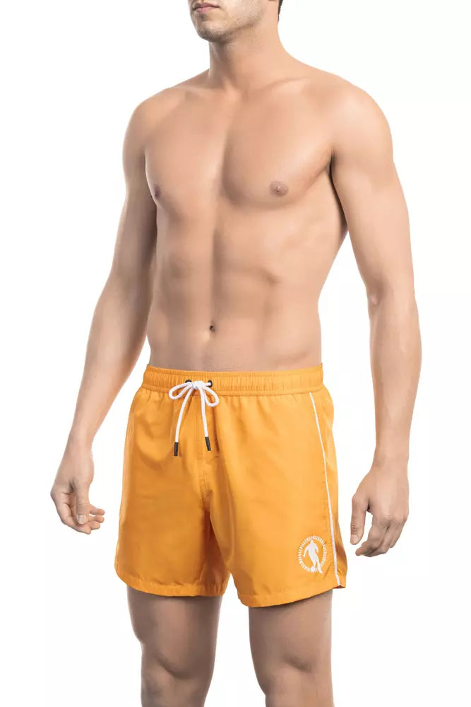 Orange Polyester Men's Swim Short