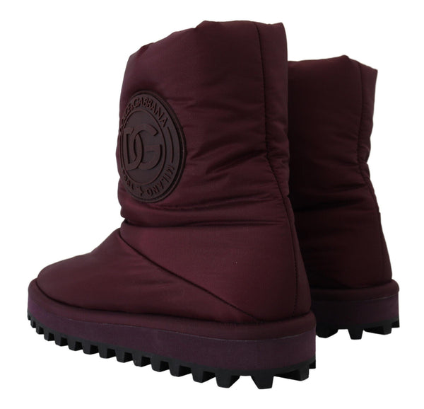 Elegant Bordeaux Mid Calf Boots