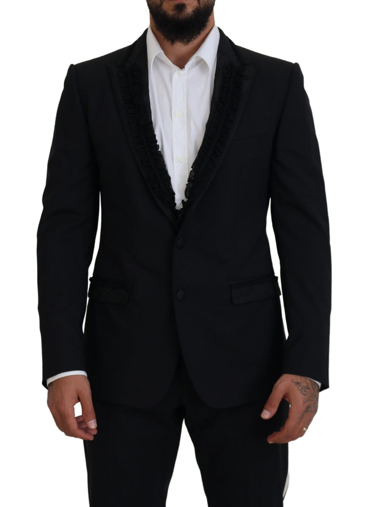 Elegante blazer da sera nero foderato di seta