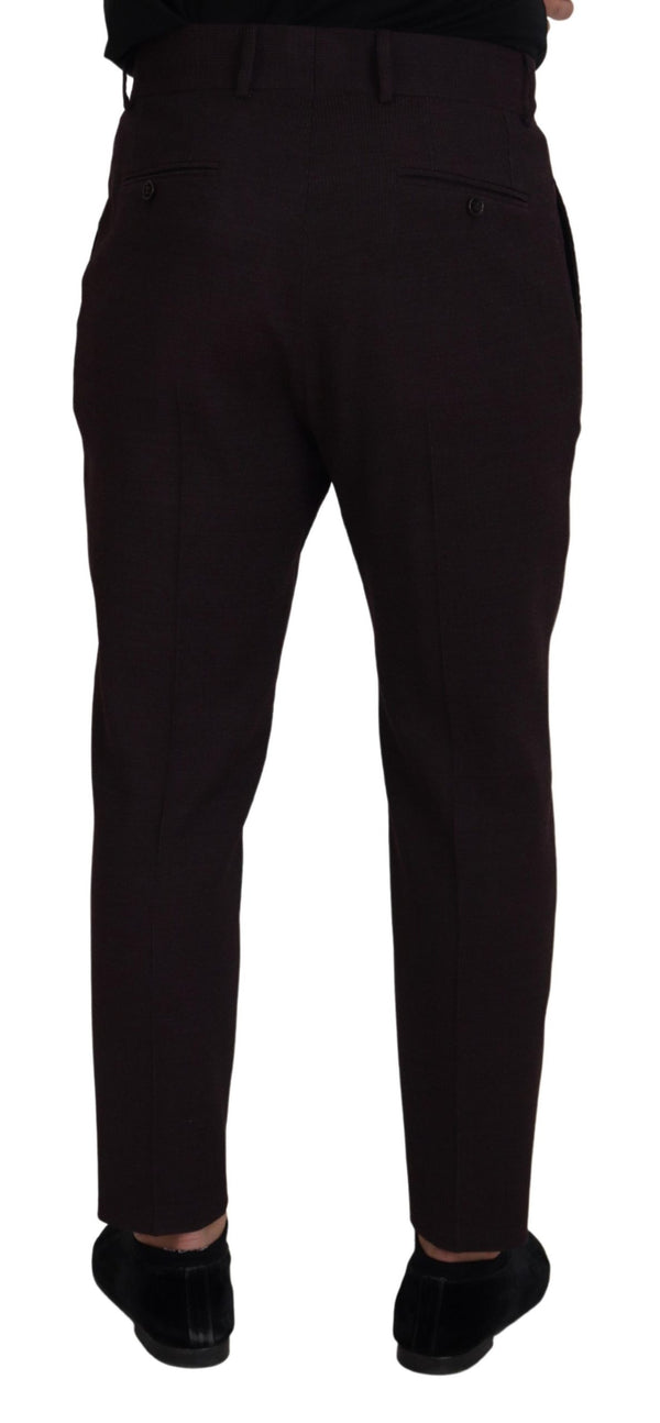 Pantaloni eleganti in misto cotone marrone