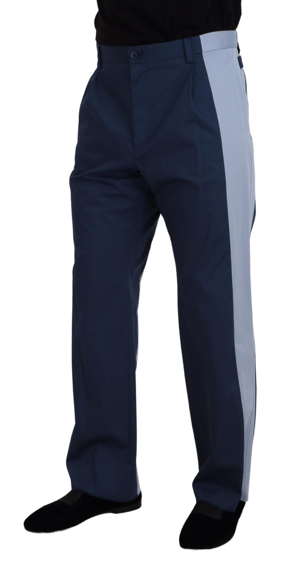 Pantaloni eleganti blu in misto cotone per uomo