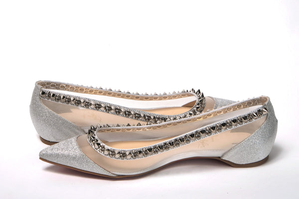 Silver Flat Point Toe Shoe