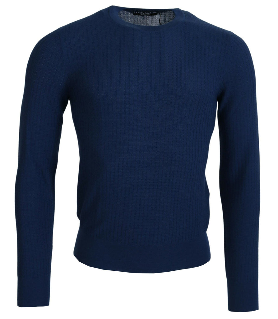 Pullover da uomo elegante in cashmere e seta blu