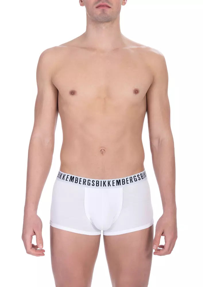 White Cotton Men Underwear Trunk Bi-Pack