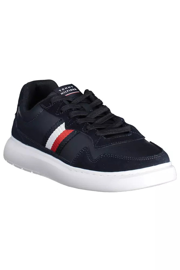 Sneaker uomo in pelle blu