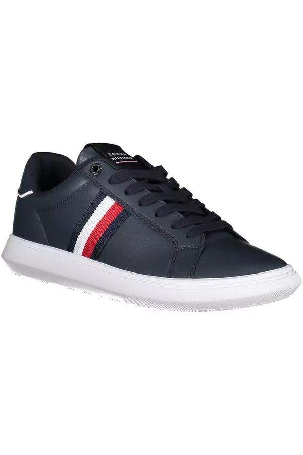 Sneaker uomo in pelle blu