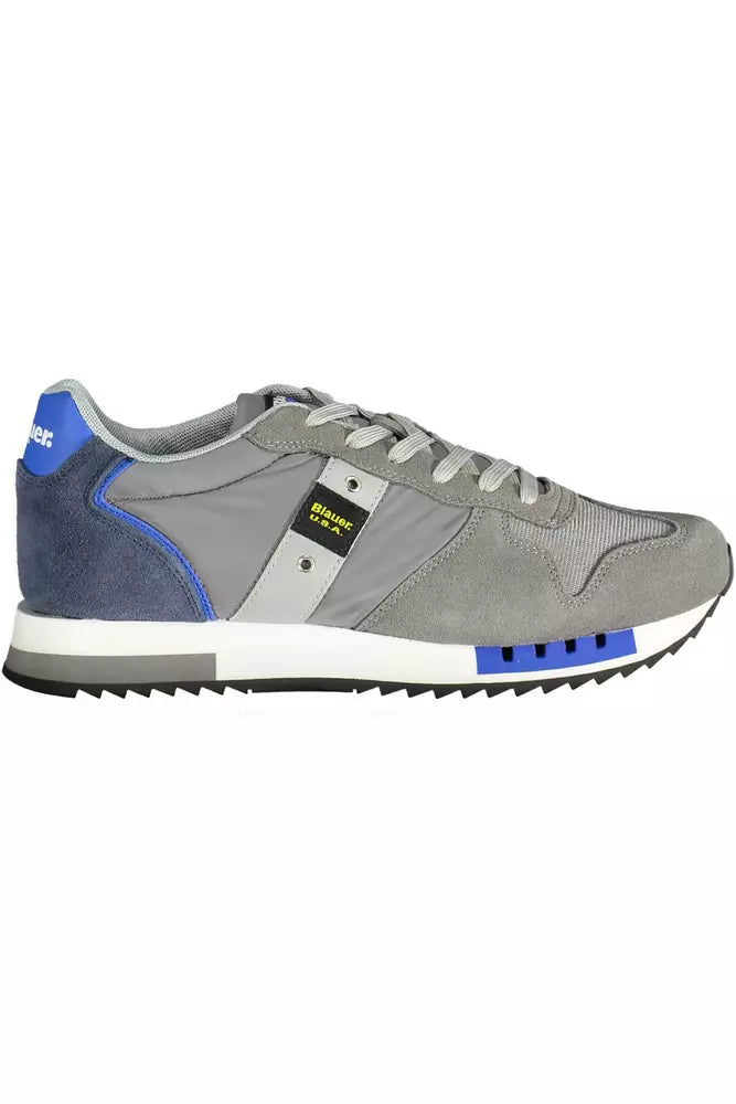 Sneaker uomo in pelle grigia