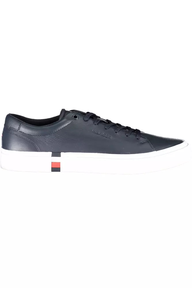 Sneaker uomo in pelle blu