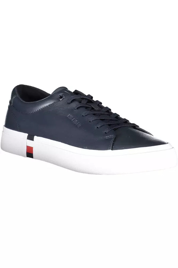 Sneaker uomo in pelle blu