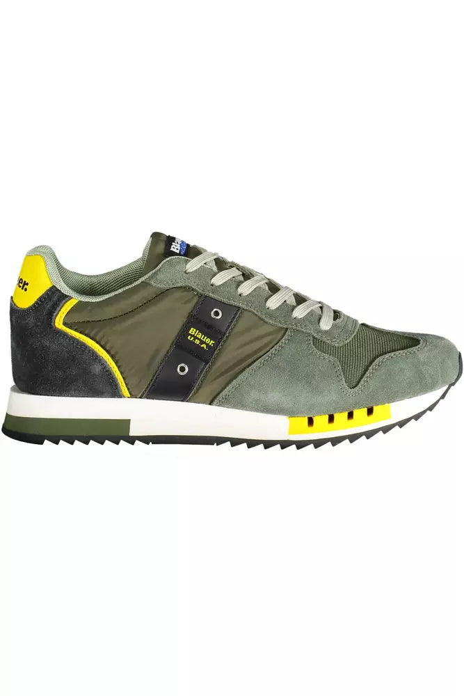 Sneaker uomo in pelle verde