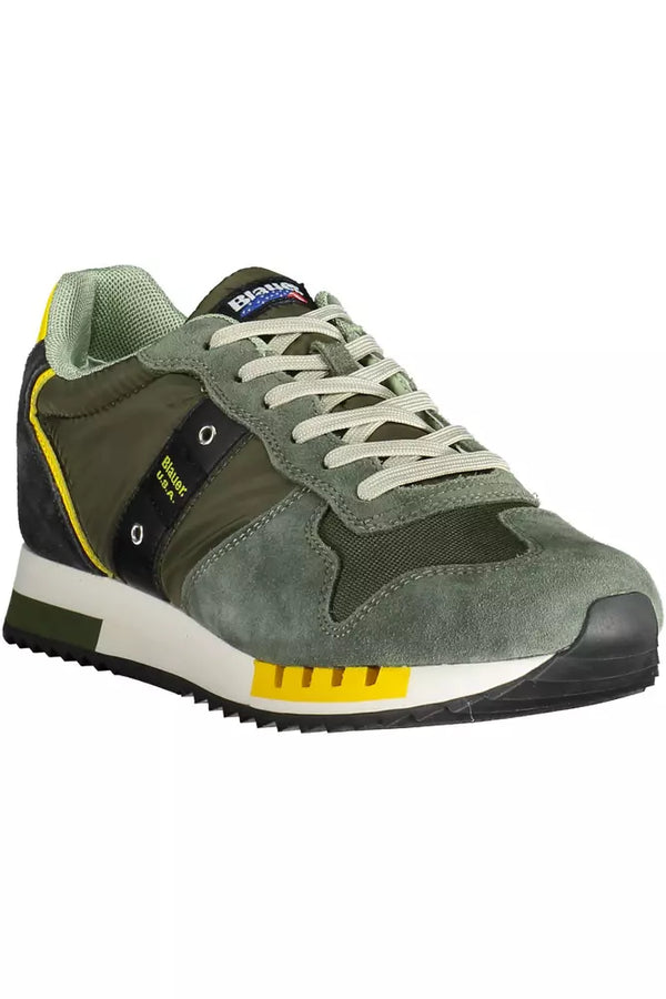 Sneaker uomo in pelle verde