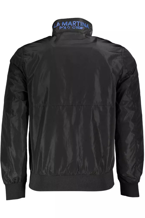 Black Polyester Men Jacket