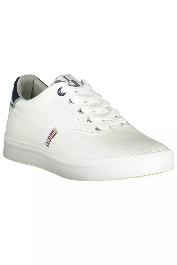 Sneaker uomo in poliestere bianco