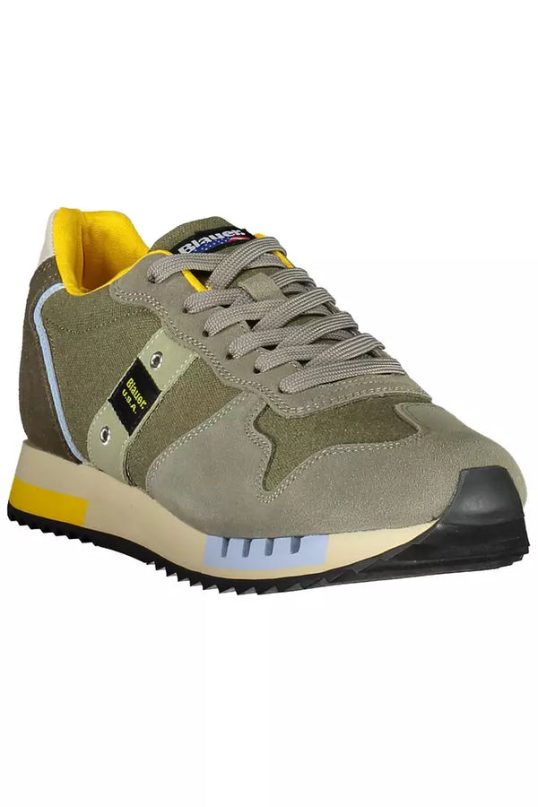 Sneaker uomo in pelle verde