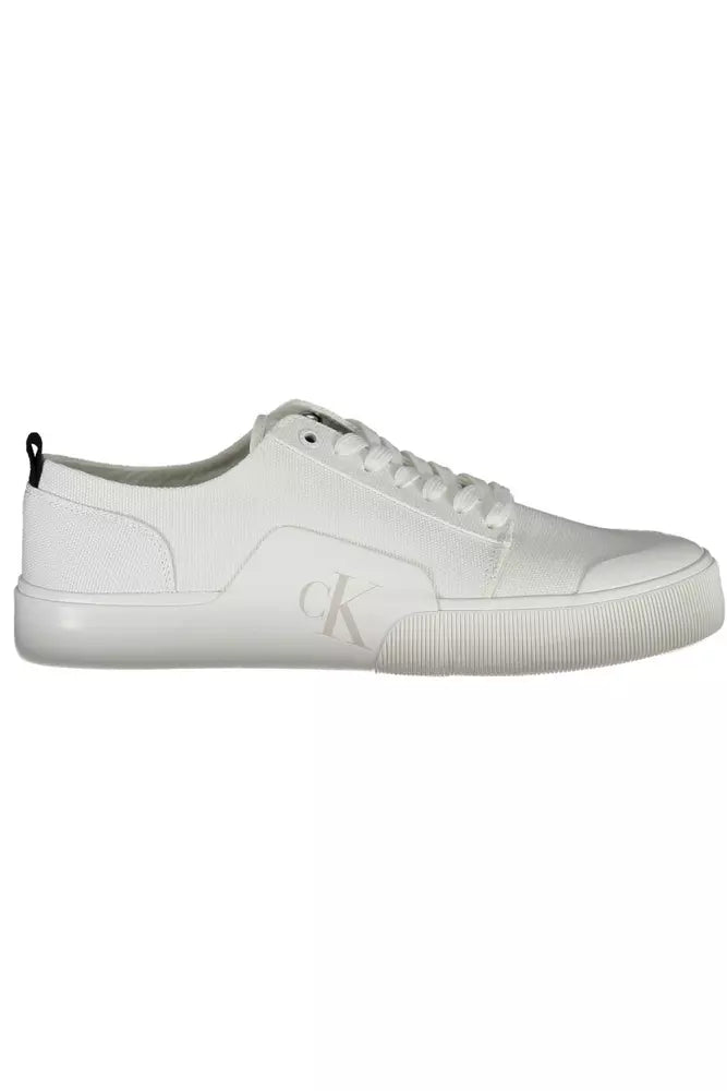 Sneaker uomo in cotone bianco