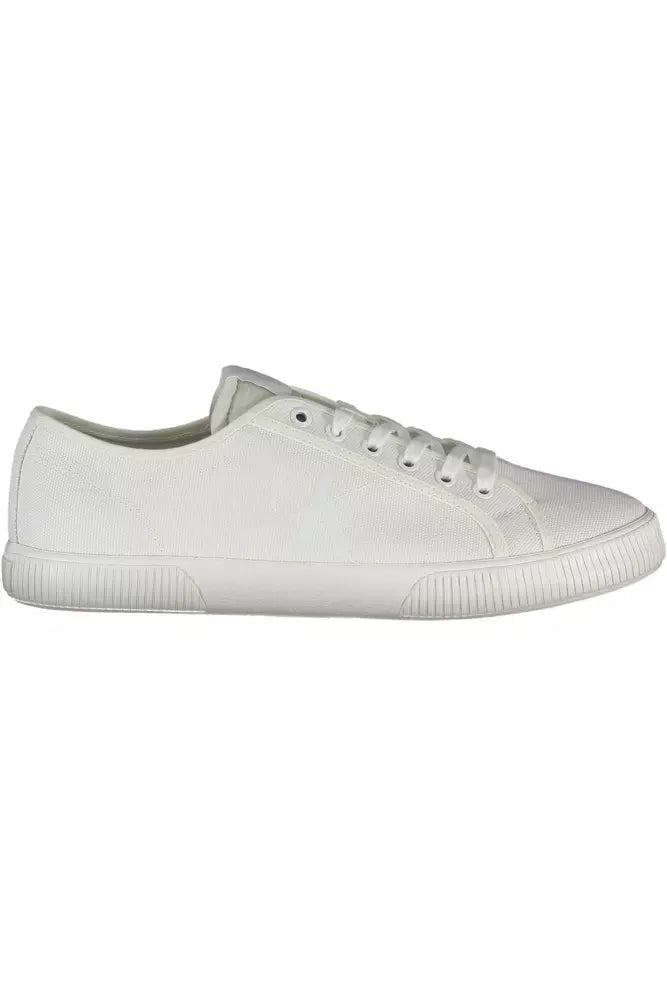 Sneaker uomo in cotone bianco