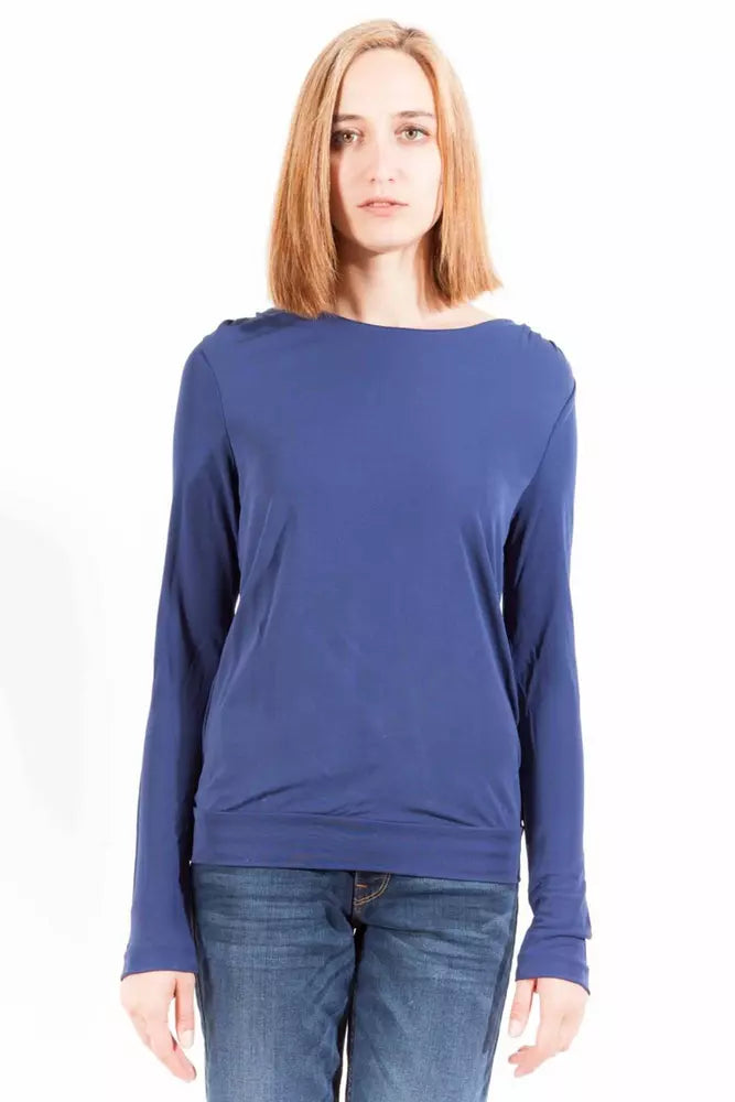 Top donna in viscosa blu