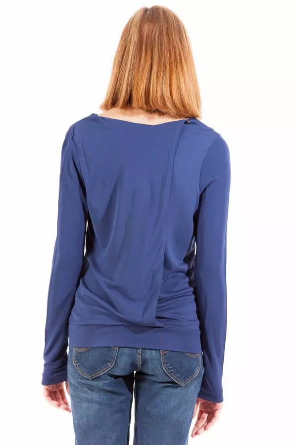 Top donna in viscosa blu