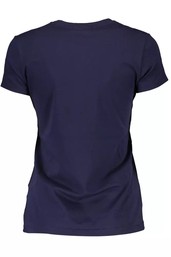 Blue Cotton Women T-Shirt