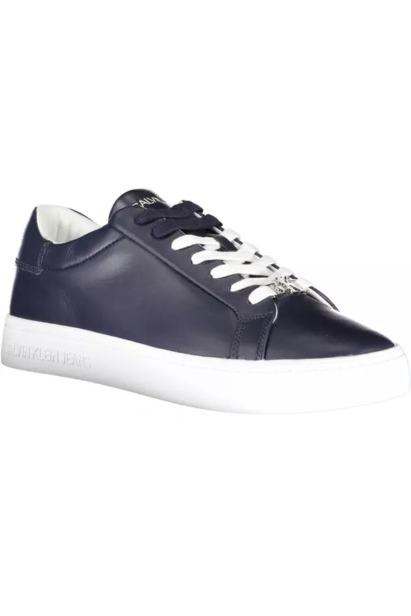 Sneaker uomo in pelle blu