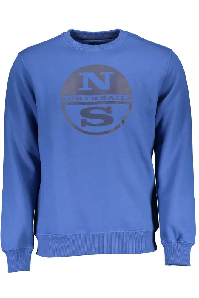 Blue Cotton Men Sweater