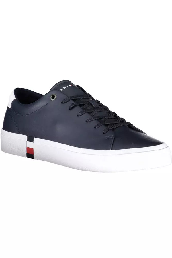 Sneaker uomo in pelle blu