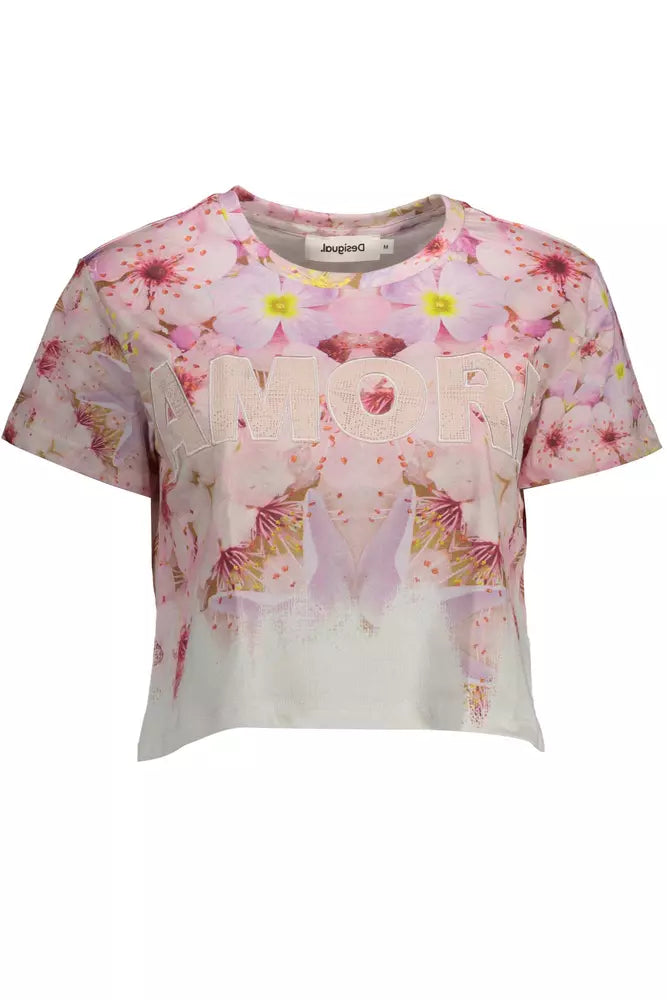 Top donna in cotone rosa