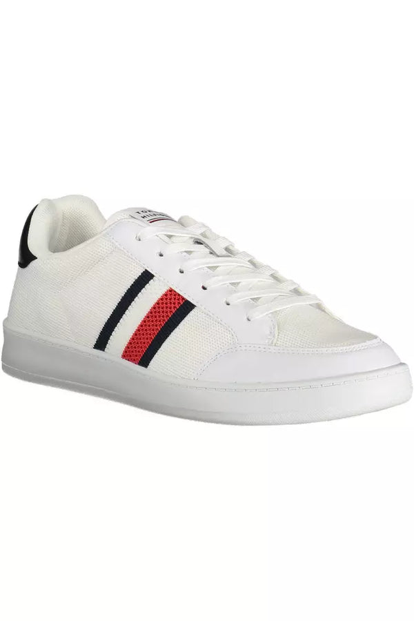 Sneaker uomo in poliestere bianco