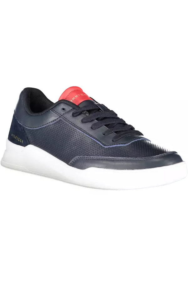 Sneaker uomo in pelle blu