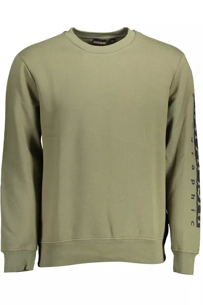 Green Cotton Men Sweater