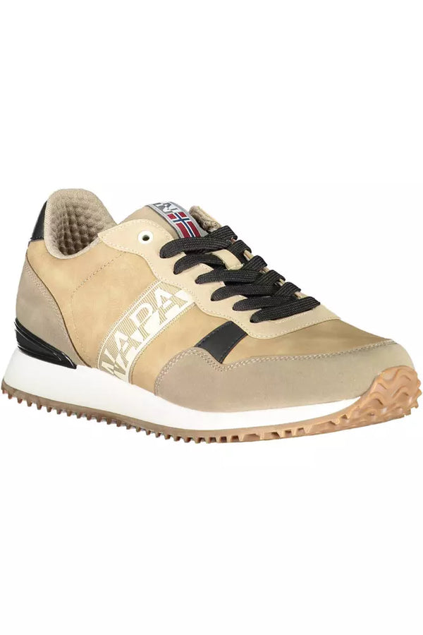 Sneaker uomo in poliestere beige