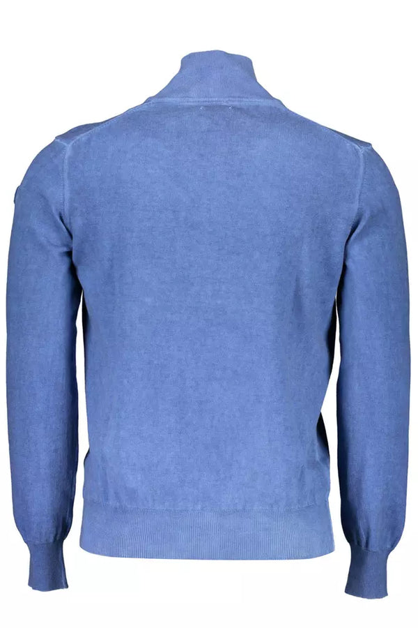 Blue Cotton Men Sweater