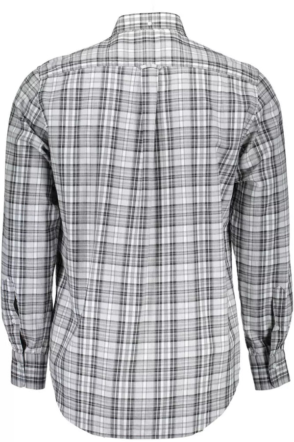 Camicia da uomo in cotone grigio