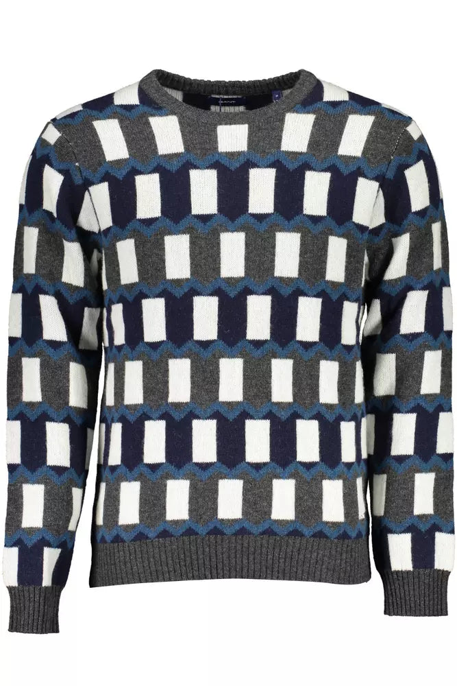 Maglione da uomo in lana blu