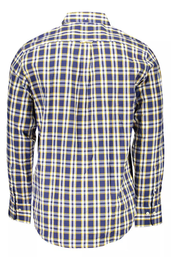 Blue Cotton Men Shirt