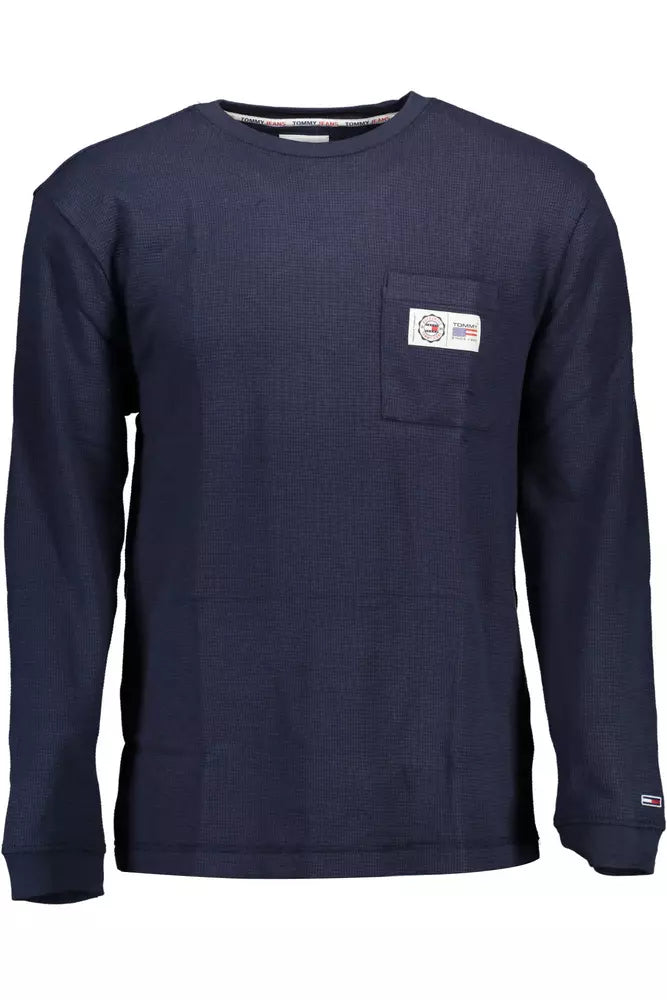 Maglione da uomo in cotone blu