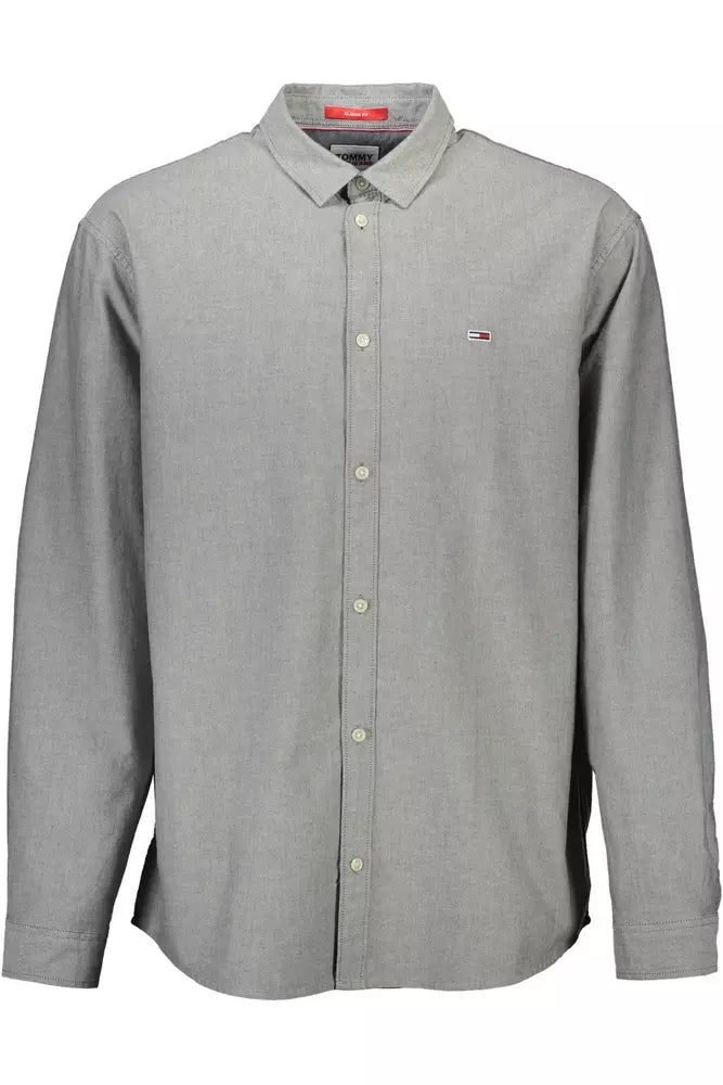 Camicia da uomo in cotone grigio