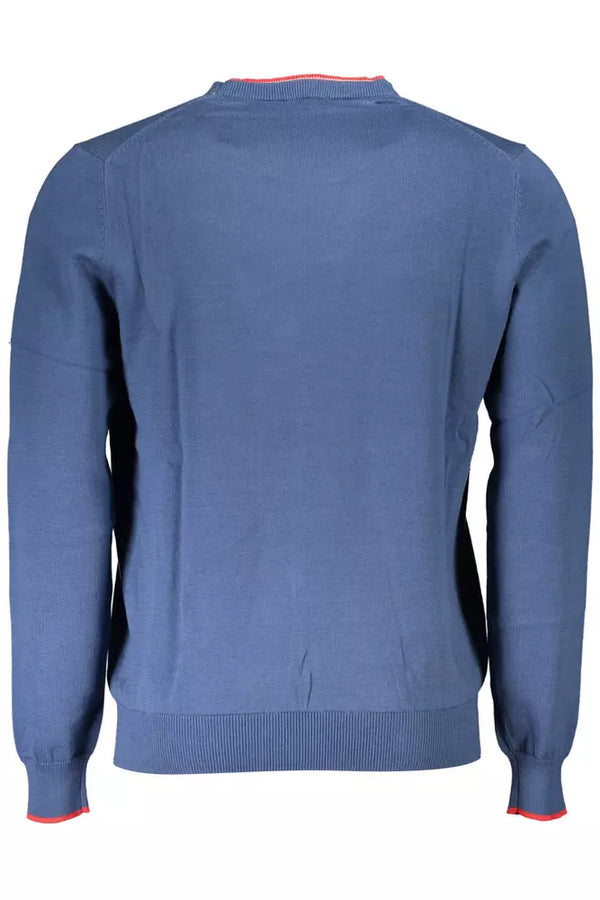 Blue Cotton Men Sweater