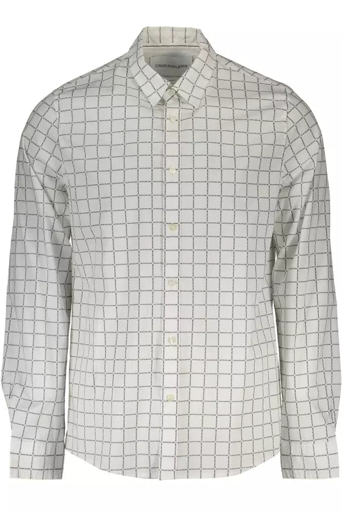 Camicia da uomo in cotone bianco