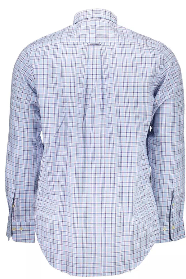 Camicia da uomo in cotone azzurro